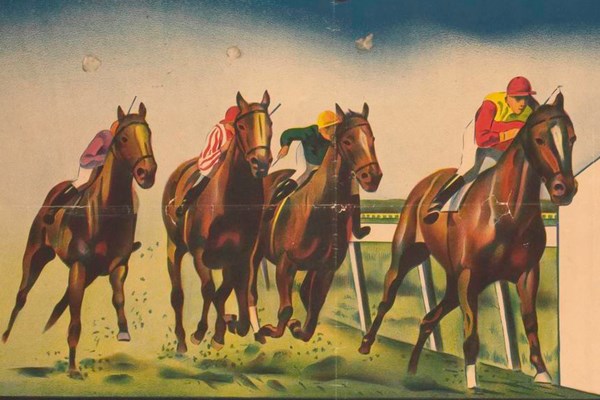 Illustration of racehorses